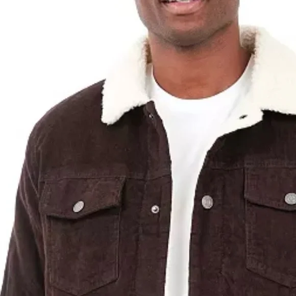 Lucky Brand: Brown Corduroy Jacket with Sherpa Collar - Picture 3 of 3